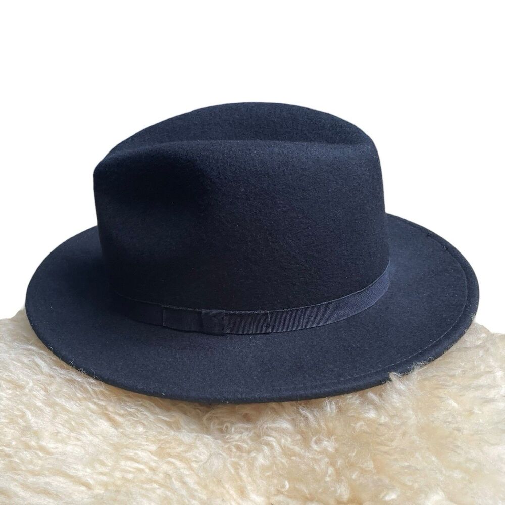 Classic Gentle Wool Felt Fedora Old Money Black Hat Country Gentleman Wilton L
